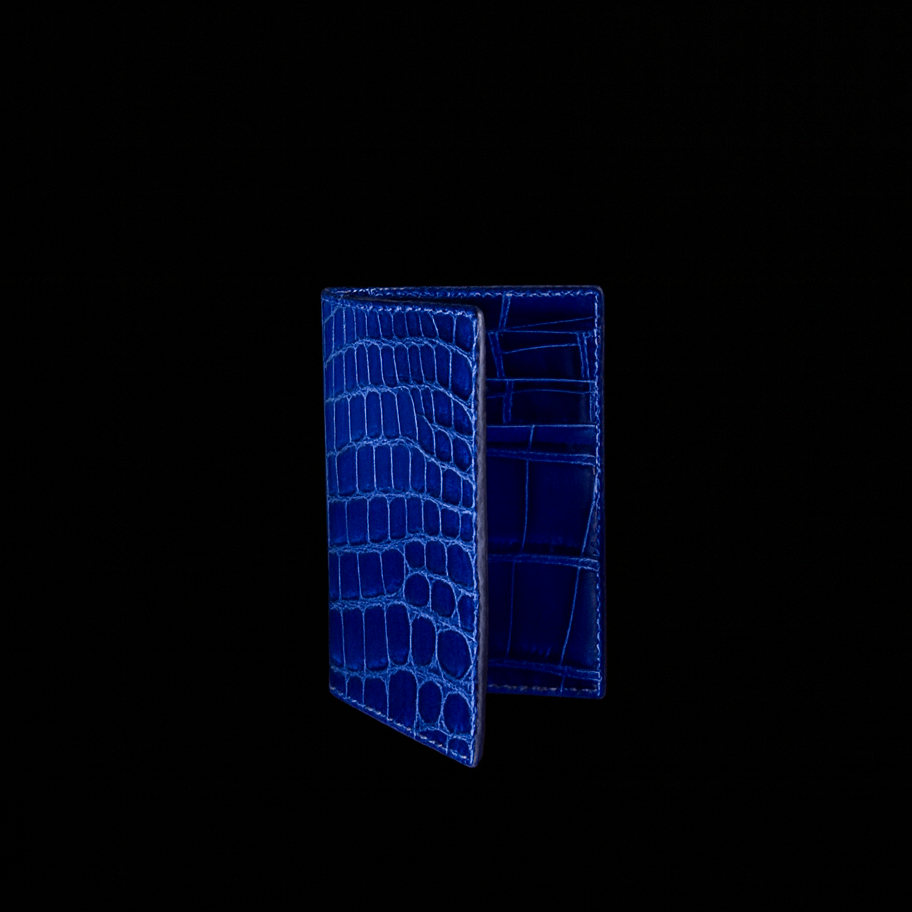 BLUE CROCODILE LEATHER CARD HOLDER