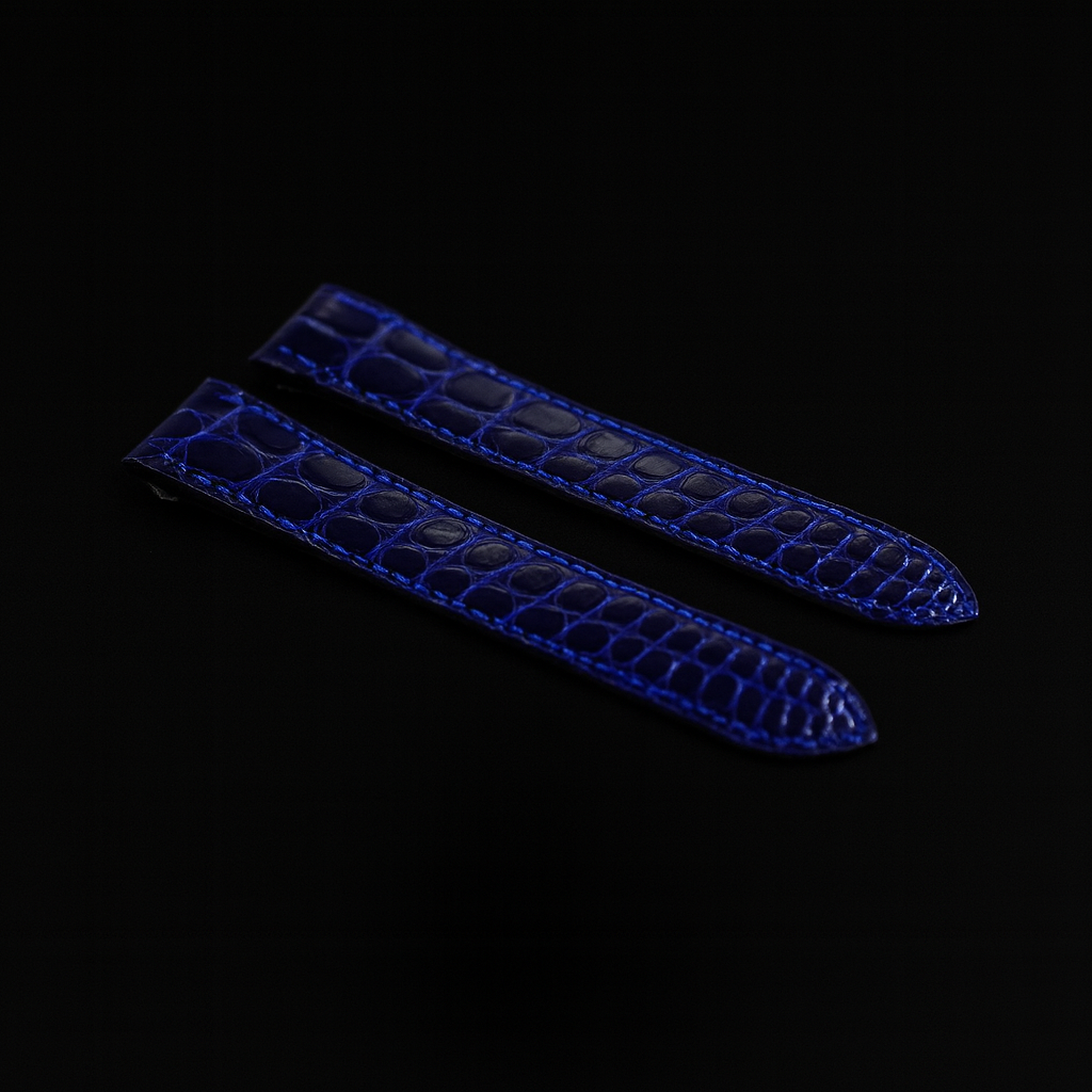 BLUE CROCODILE LEATHER STRAP