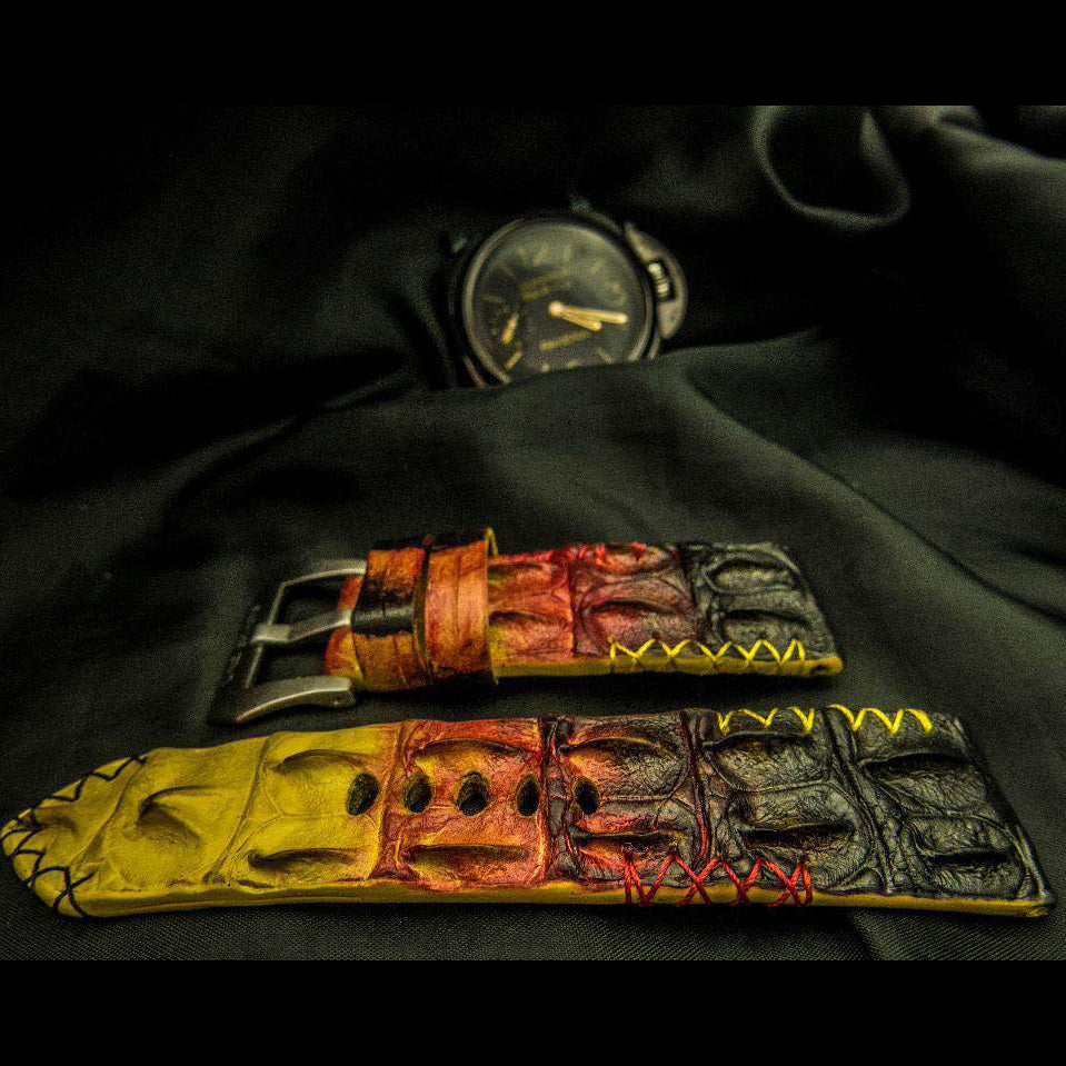 RAINBOW CROCODILE HORNBACK LEATHER STRAP