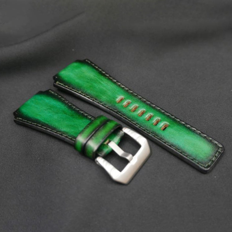 BLACK&GREEN CALF LEATHER STRAP