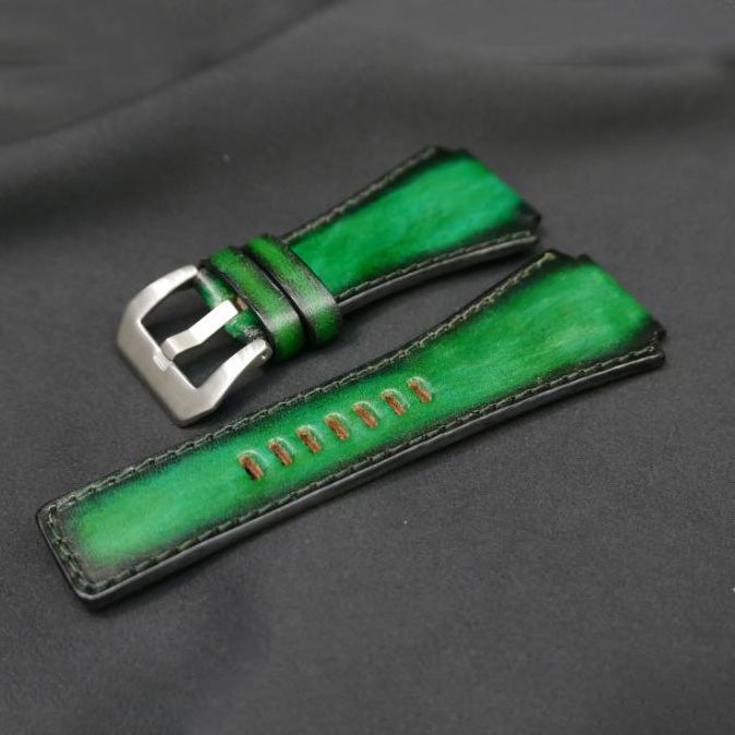 BLACK&GREEN CALF LEATHER STRAP