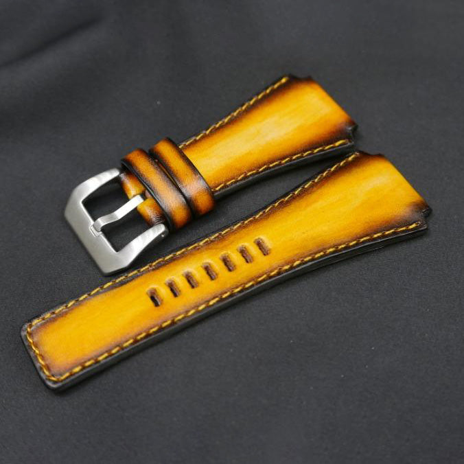 BLACK&YELLOW CALF LEATHER STRAP