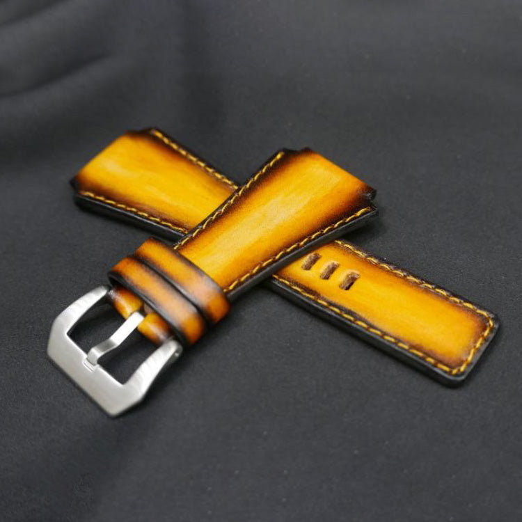 BLACK&YELLOW CALF LEATHER STRAP