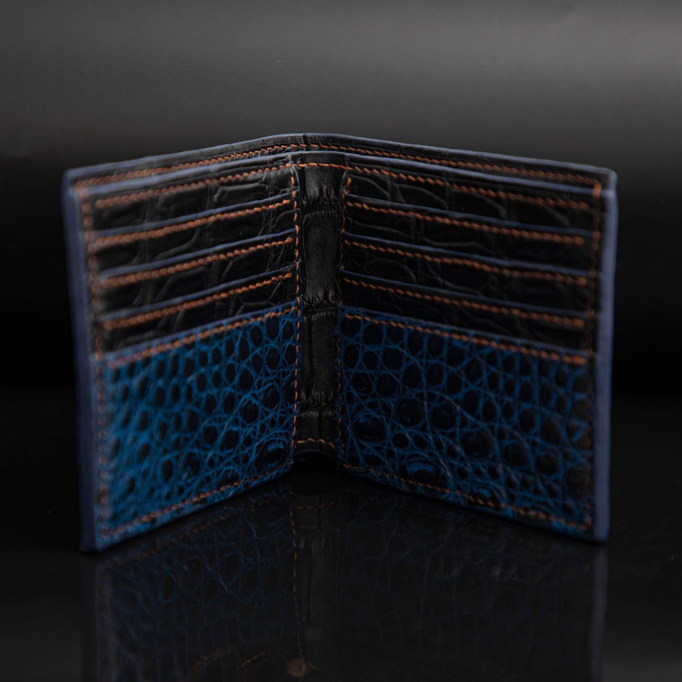 BLUE CROCODILE LEATHER WALLET