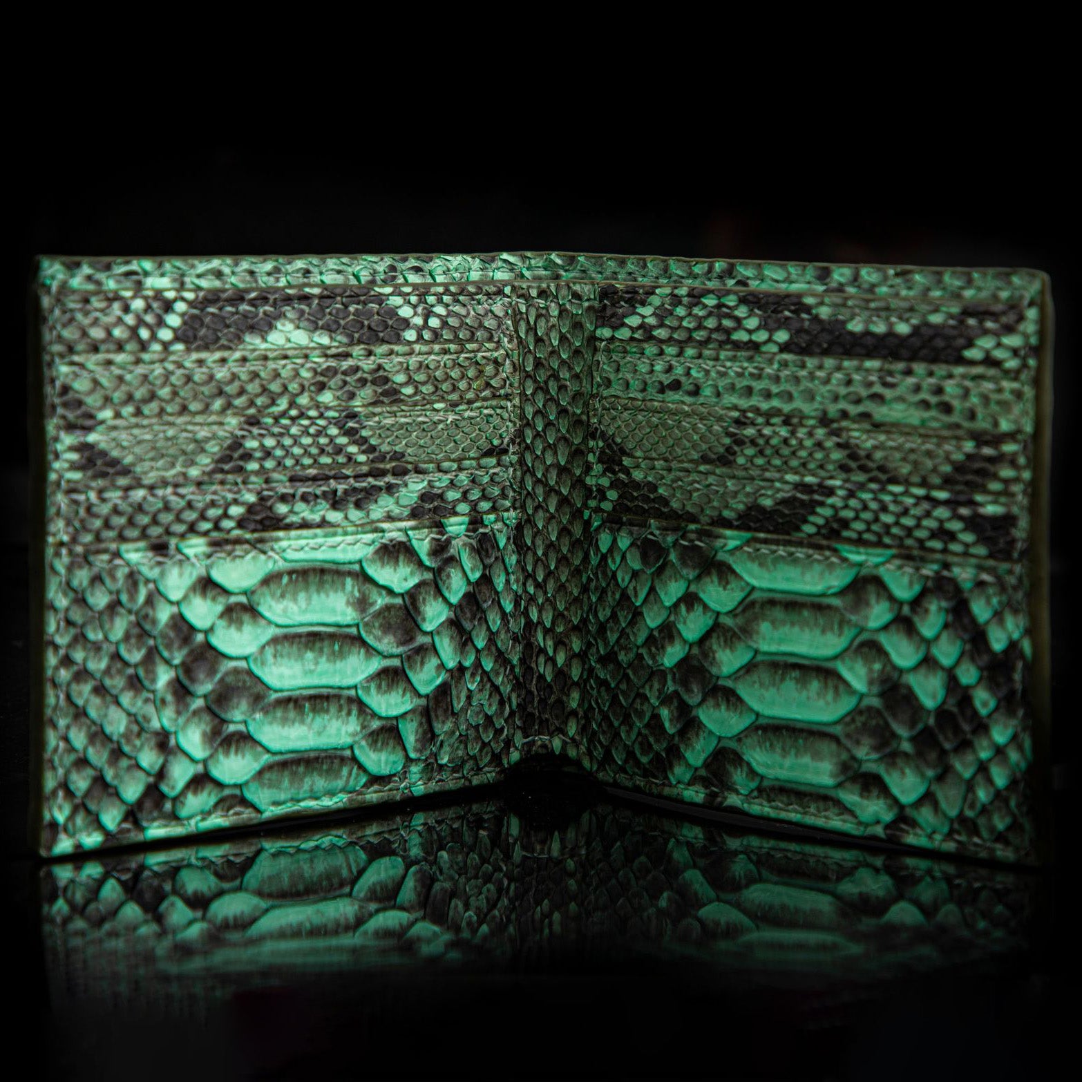 GREEN PYTHON LEATHER WALLET