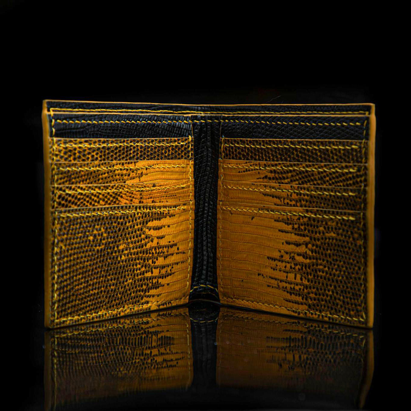 YELLOW LIZARD LEATHER WALLET