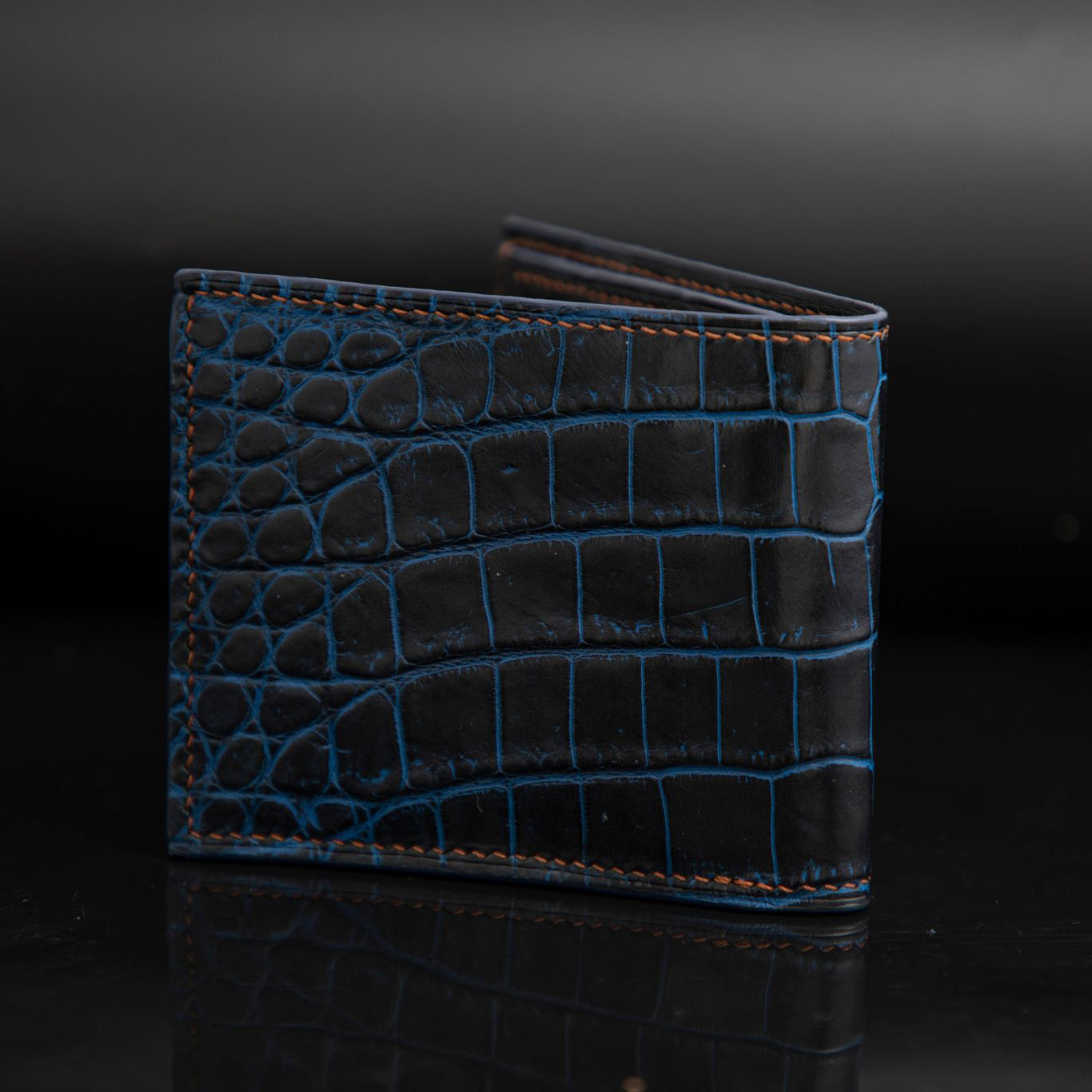 BLUE CROCODILE LEATHER WALLET