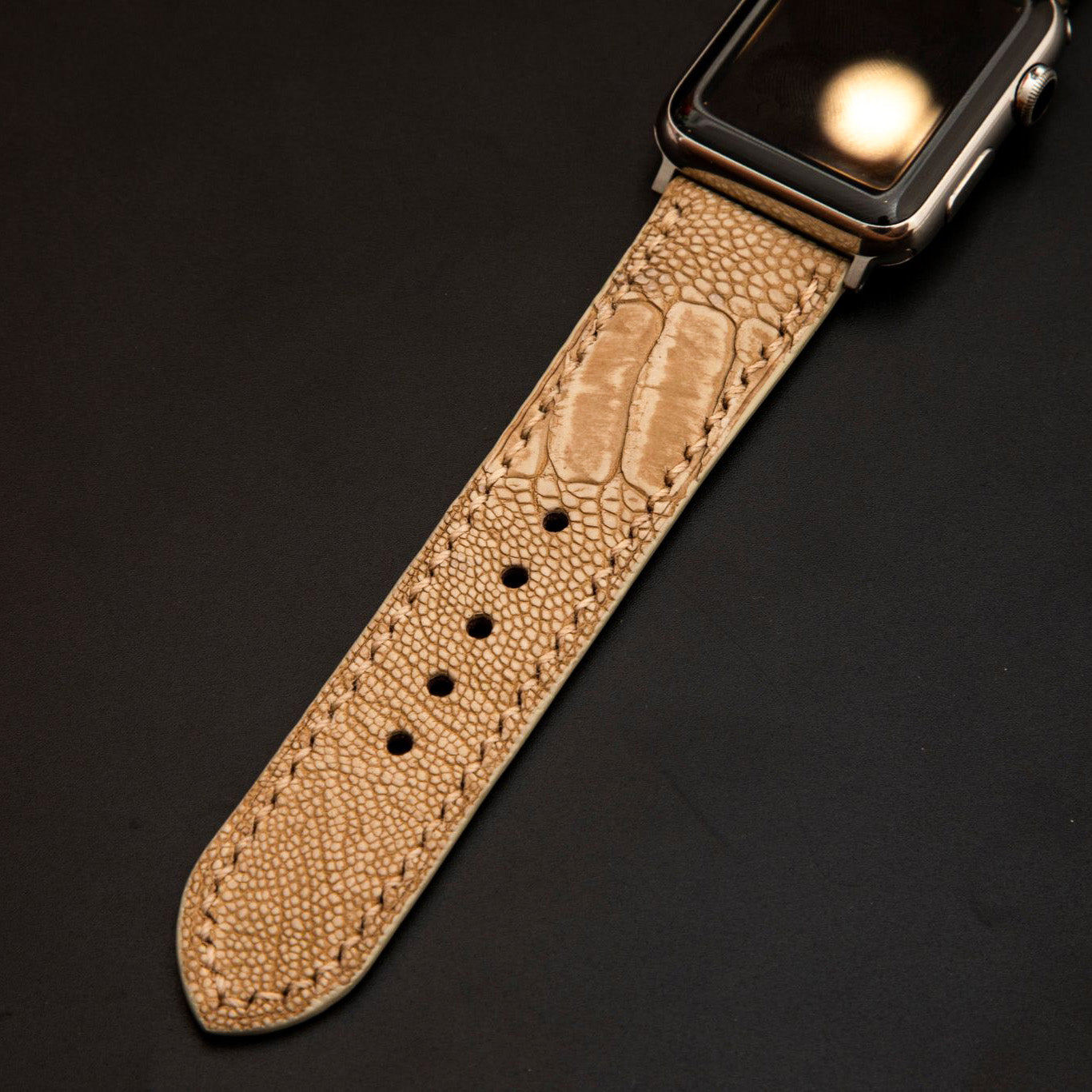 BEIGE OSTRICH LEATHER STRAP