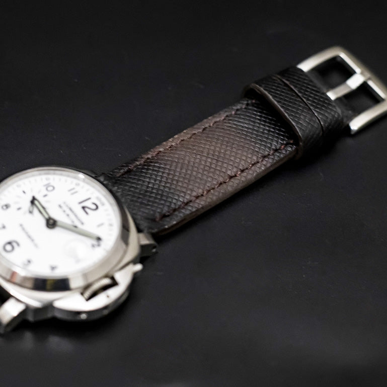 BROWN&BLACK CALF LEATHER STRAP