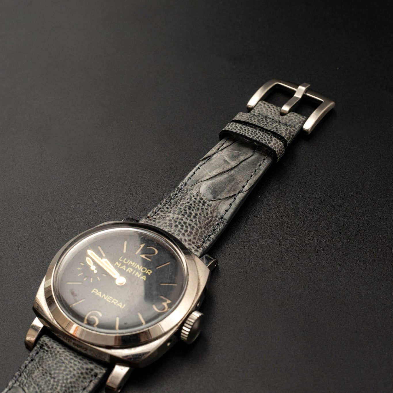GREY OSTRICH LEATHER STRAP
