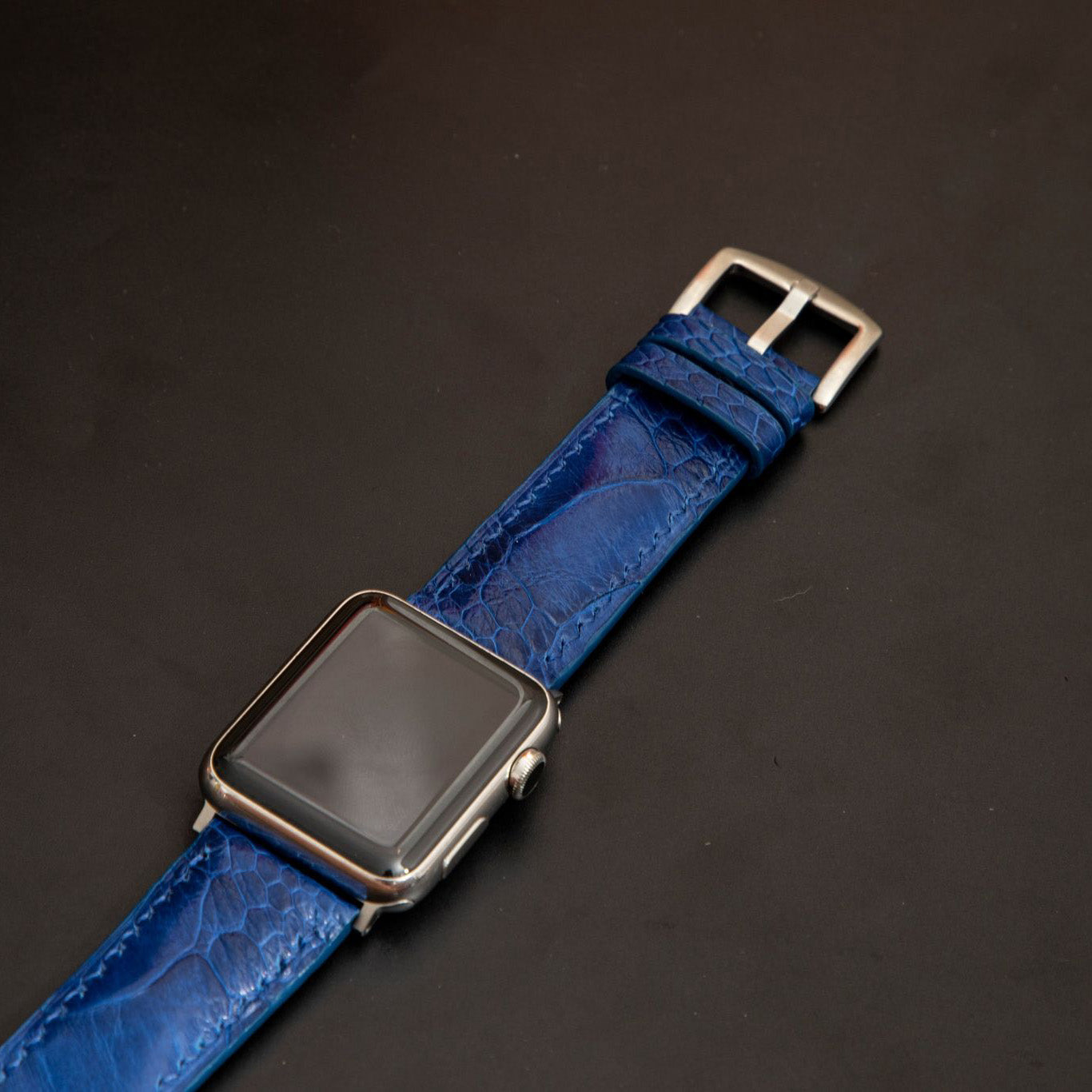 BLUE OSTRICH LEATHER STRAP