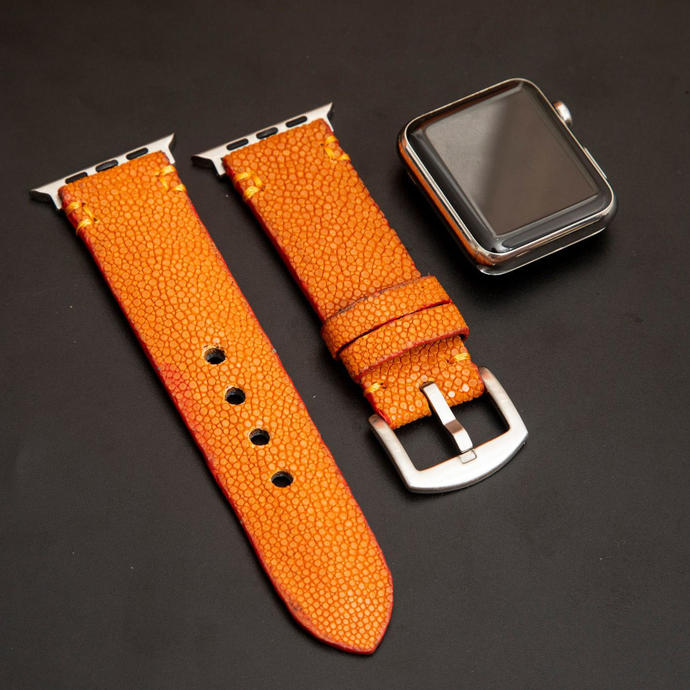 ORANGE STINGRAY LEATHER STRAP