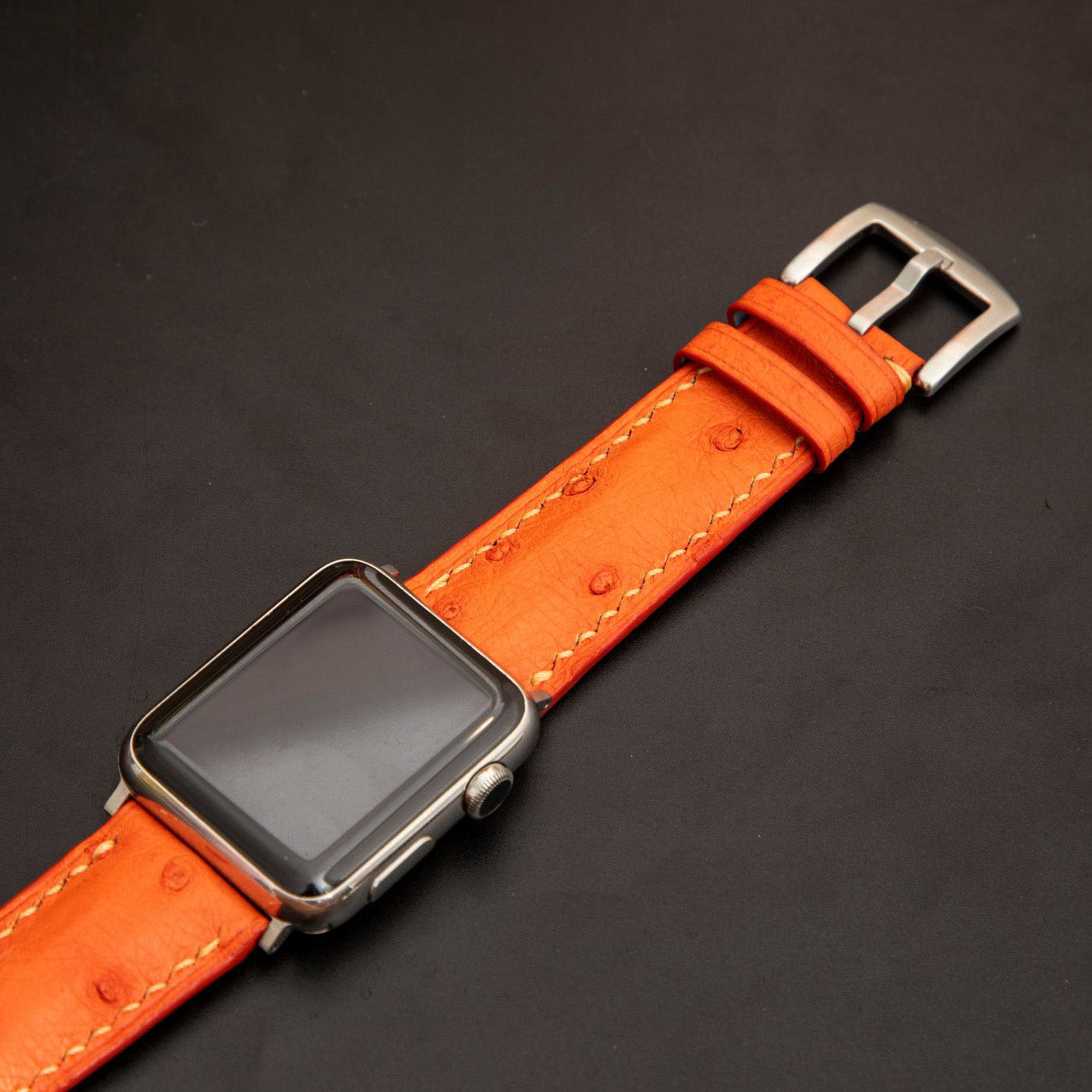 ORANGE OSTRICH LEATHER STRAP