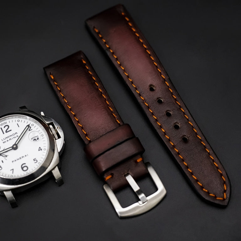 PINK&BLACK CALF LEATHER STRAP