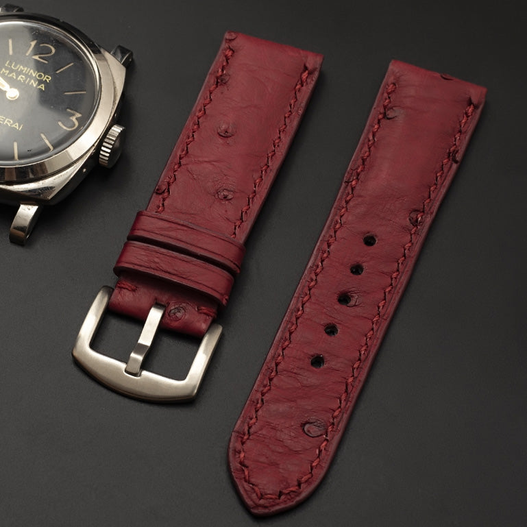 RED OSTRICH LEATHER STRAP