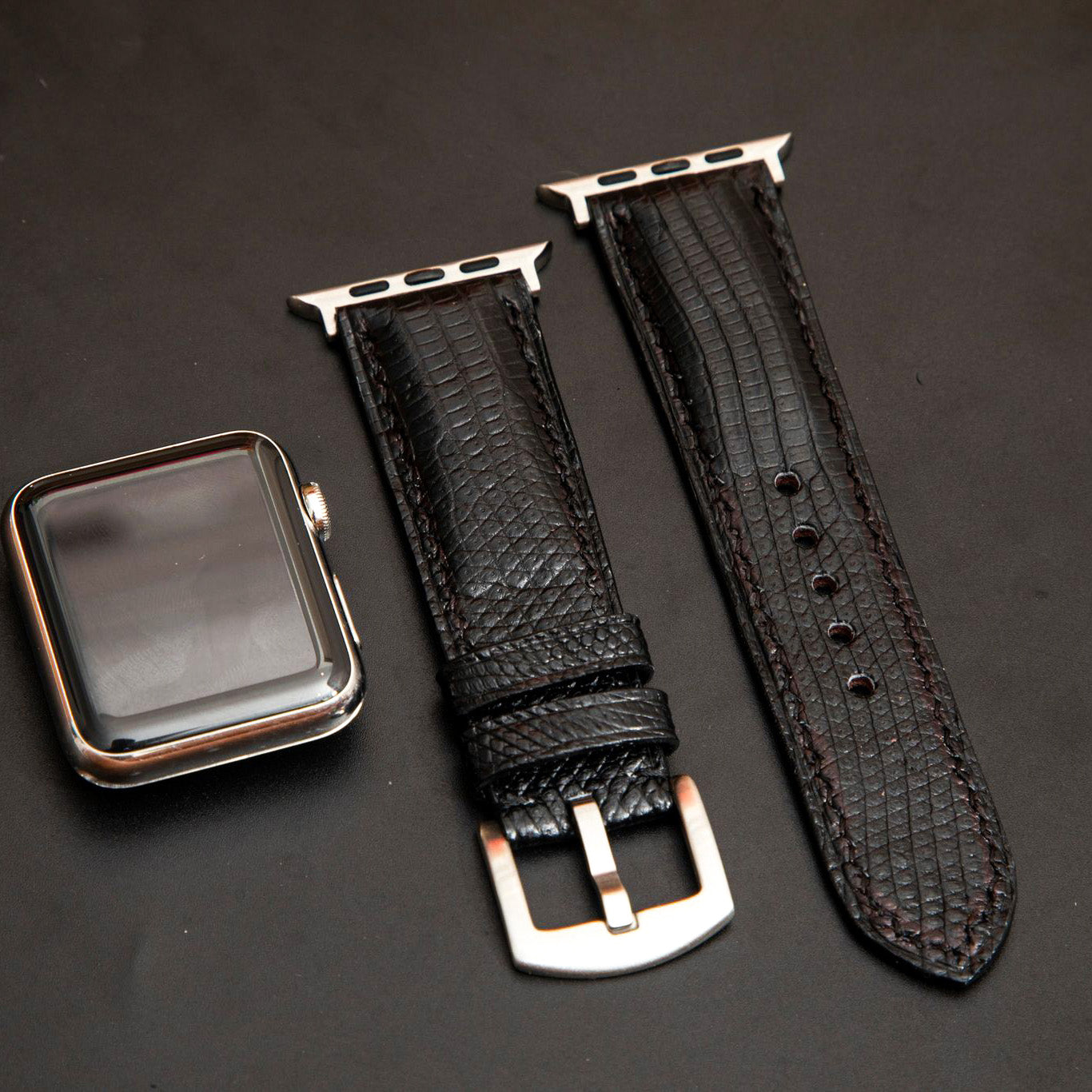 BLACK LIZARD LEATHER STRAP