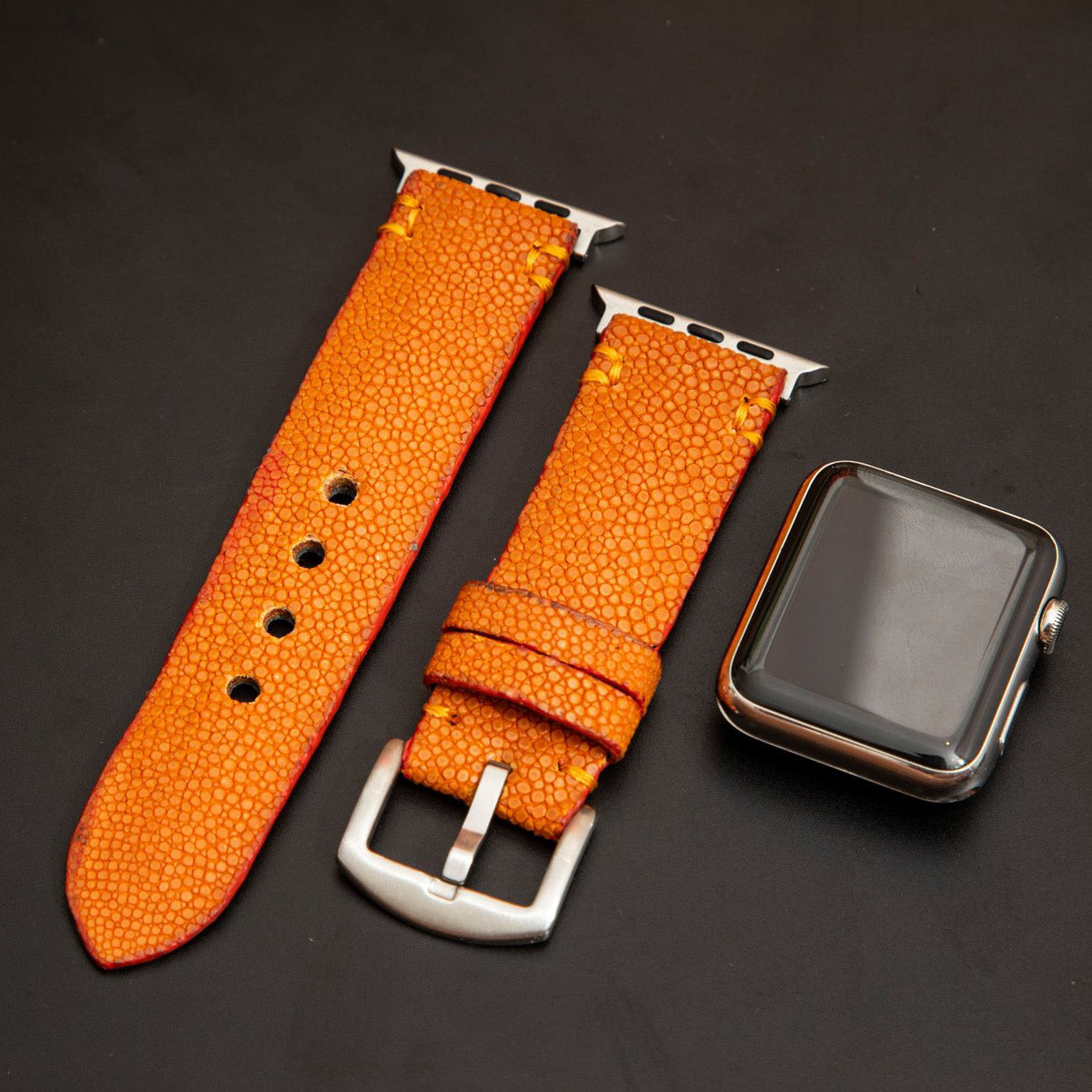 ORANGE STINGRAY LEATHER STRAP