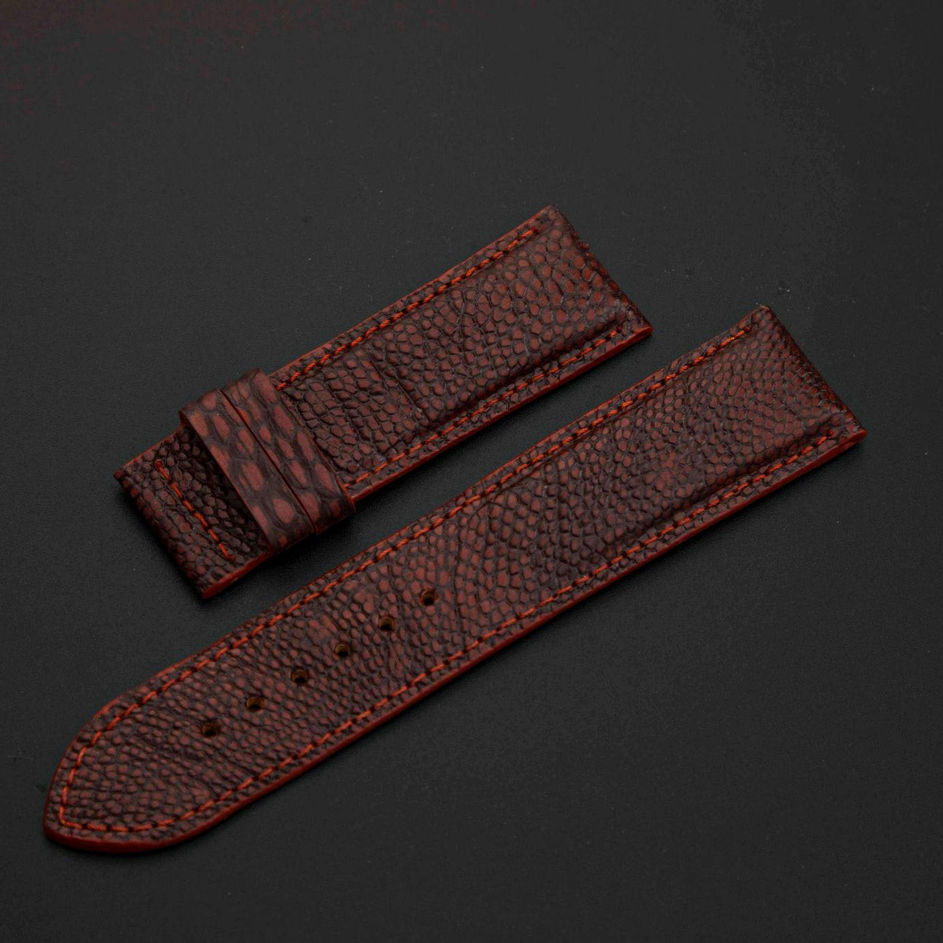 BROWN OSTRICH LEATHER STRAP