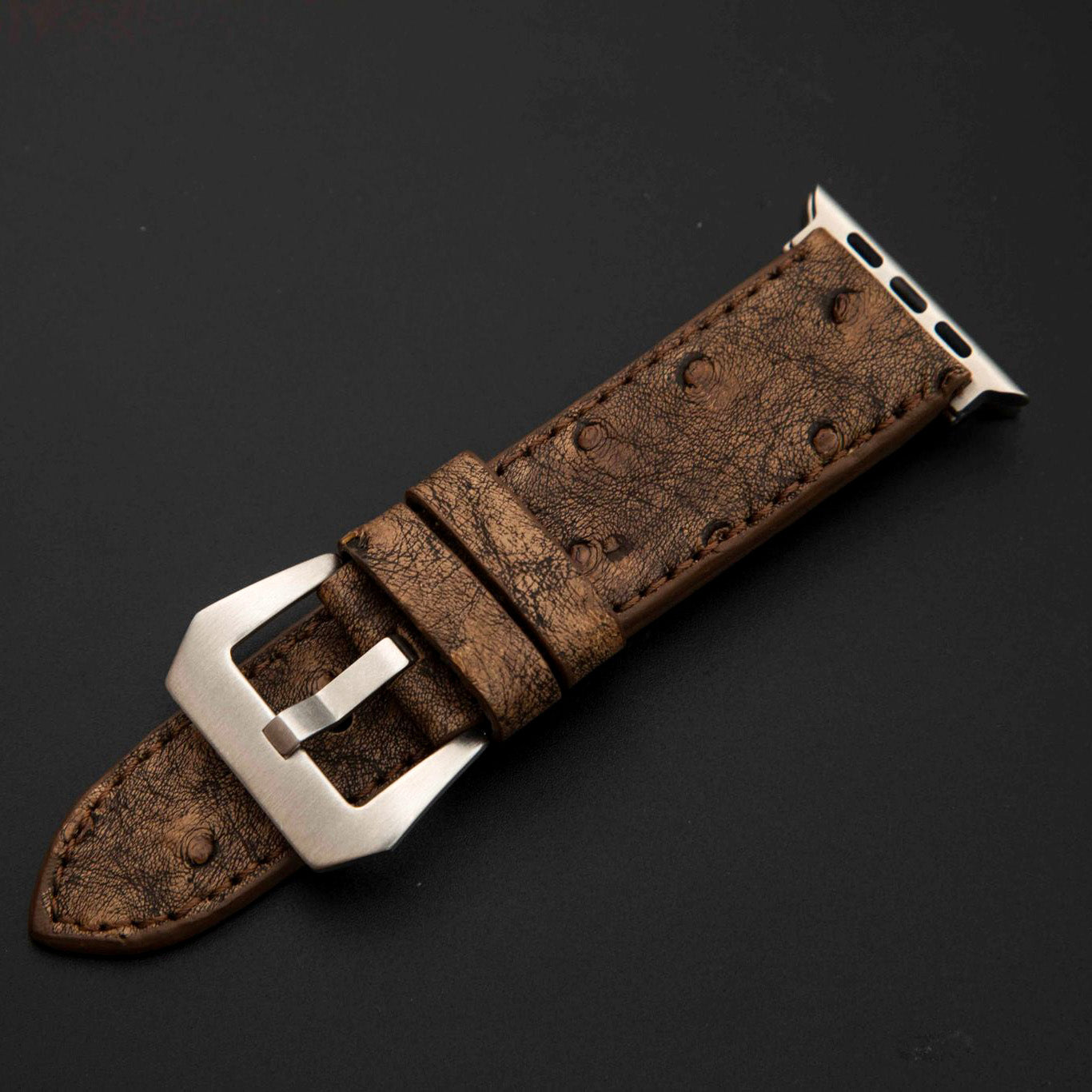 BROWN OSTRICH LEATHER STRAP