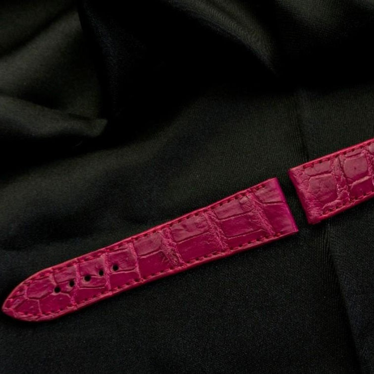 PINK CROCODILE BELLY LEATHER STRAP