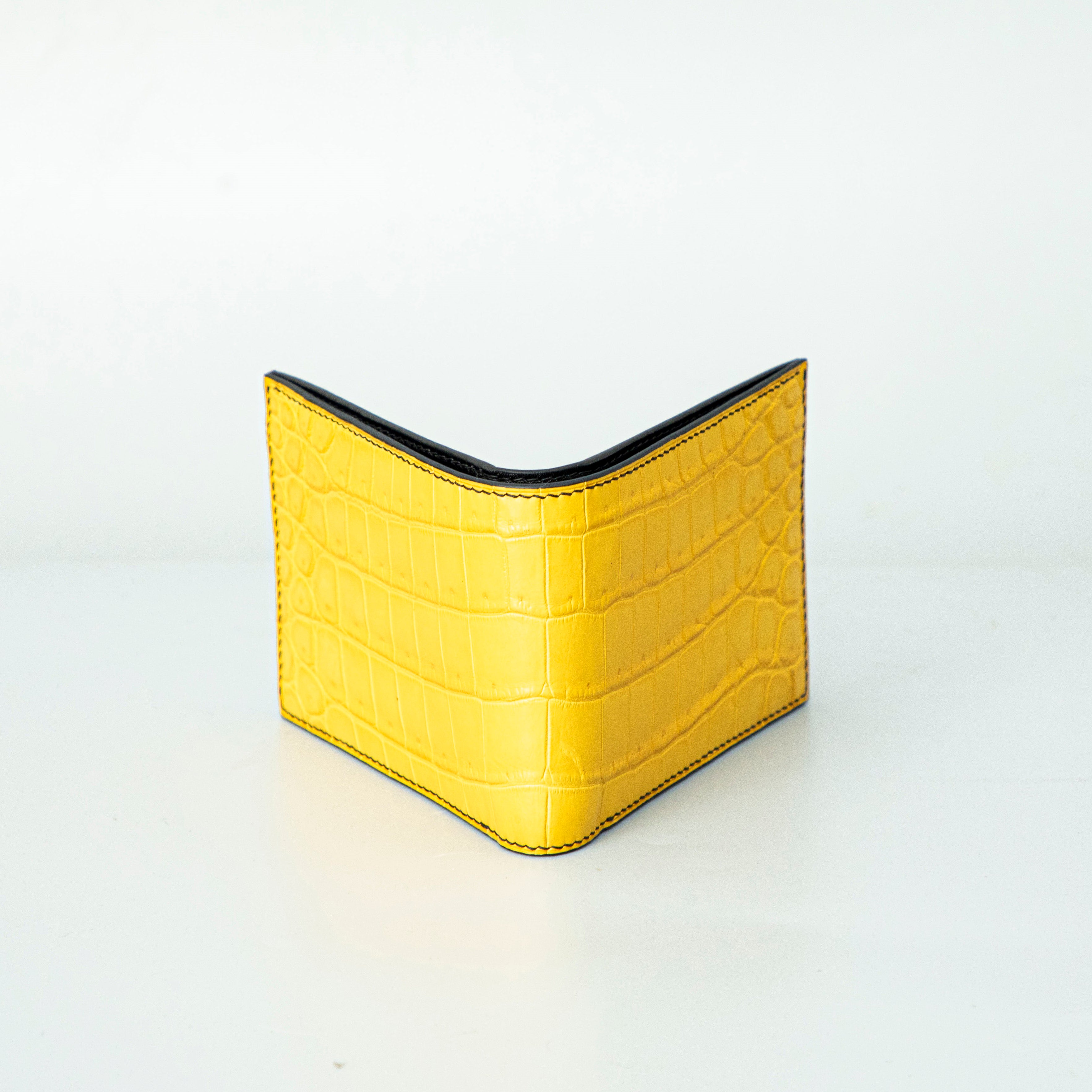 Yellow Crocodile leather wallet