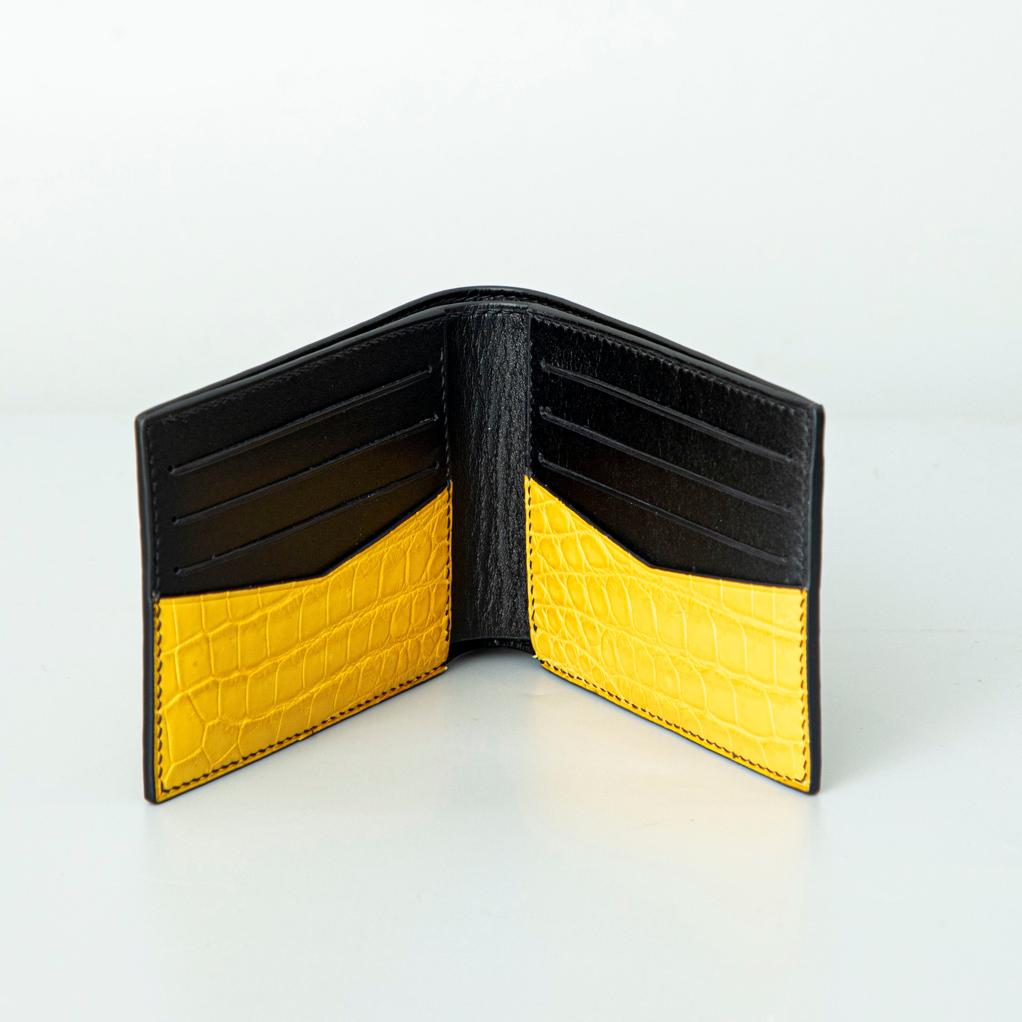 Yellow Crocodile leather wallet