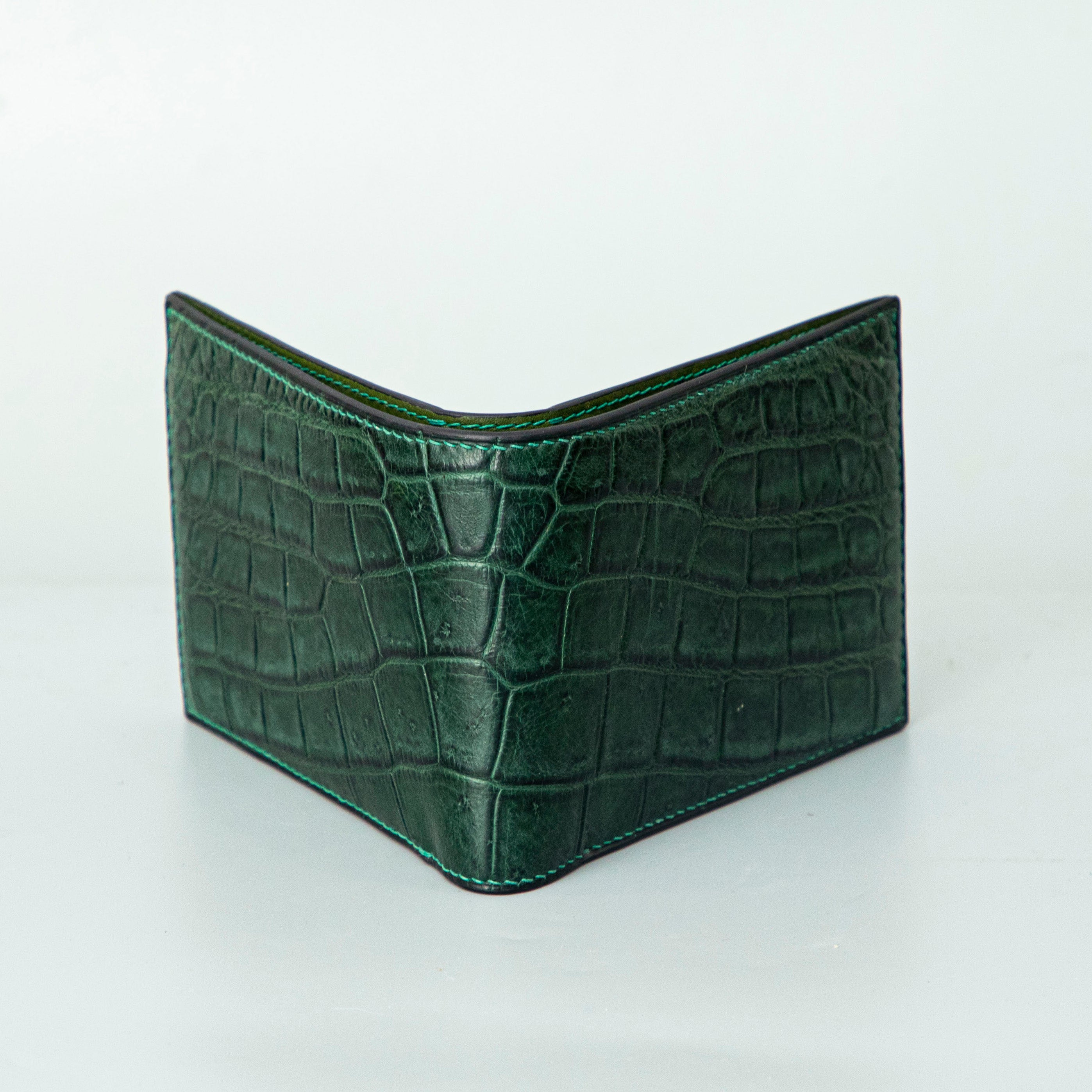 Green Crocodile leather wallet