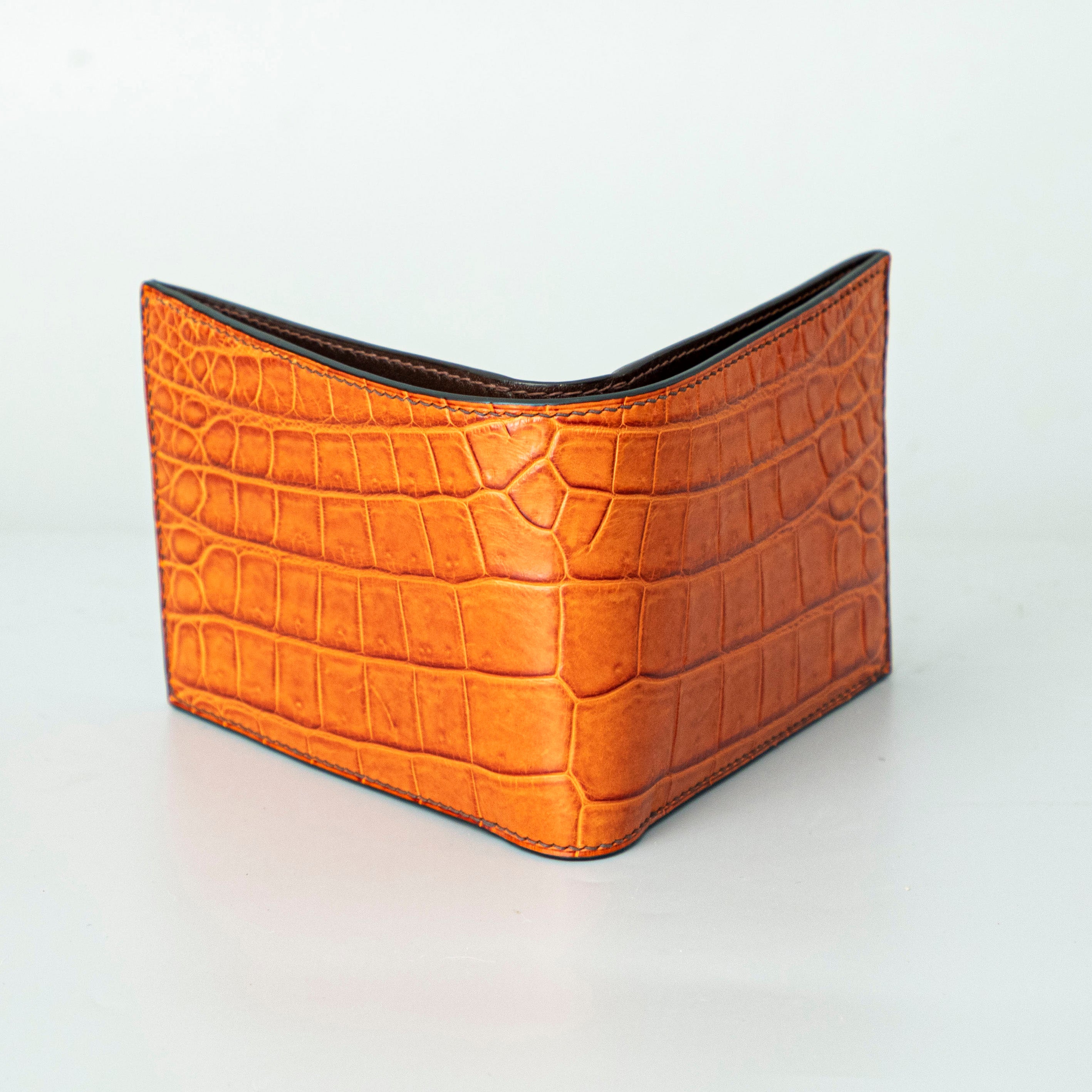 Orange Crocodile leather wallet