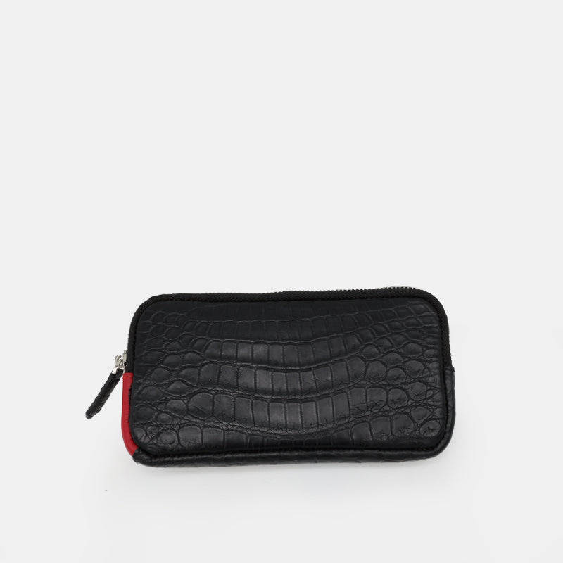 Black Crocodile leather long wallet