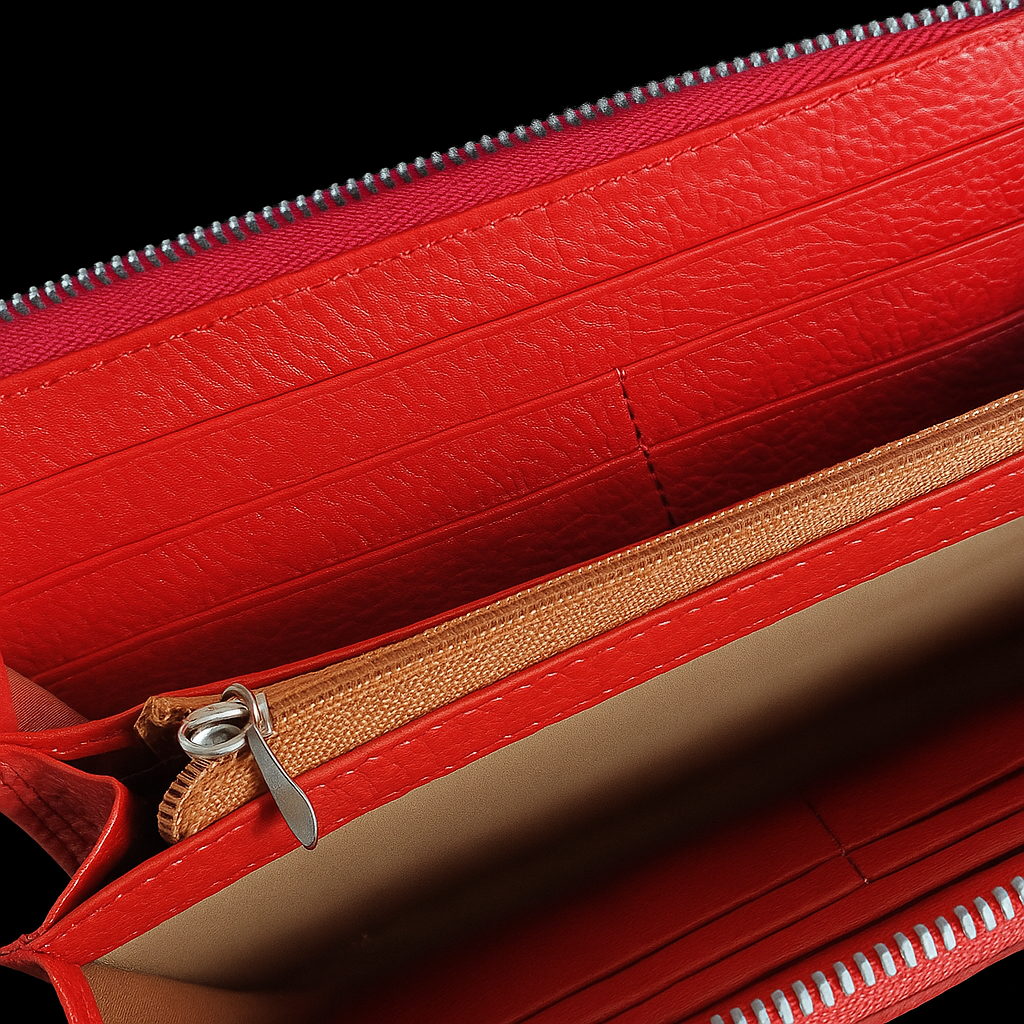 RED CROCODILE LEATHER LONG WALLET