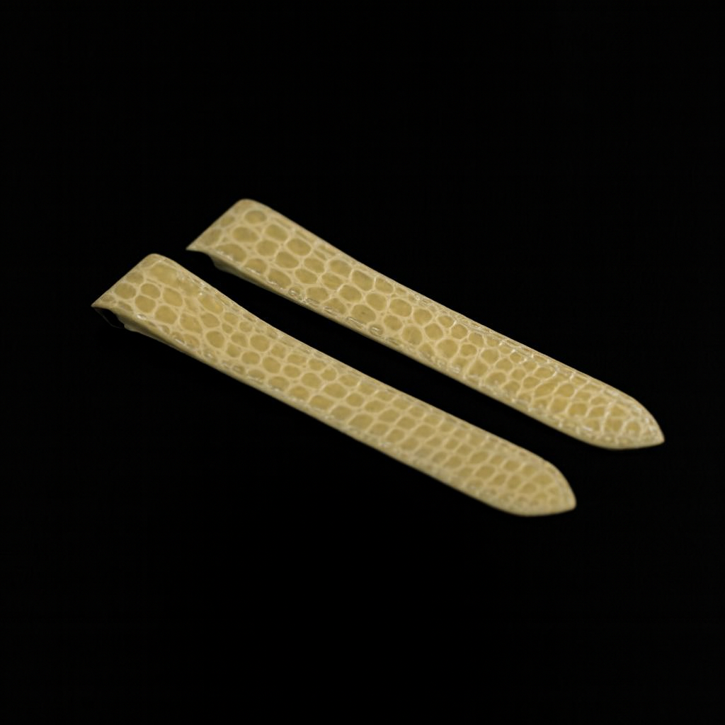 BEIGE CROCODILE LEATHER STRAP