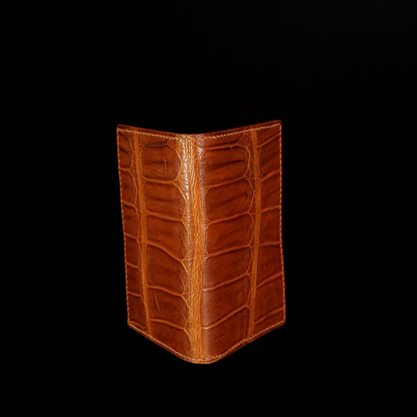 BROWN CROCODILE LEATHER CARD HOLDER