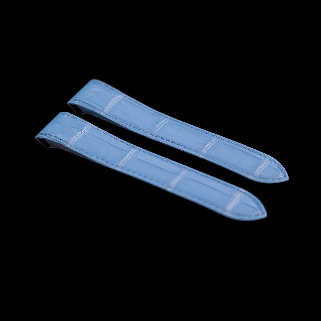 BLUE CROCODILE LEATHER STRAP