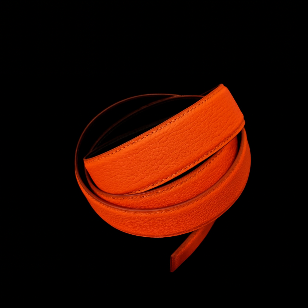 ORANGE CALF LEATHER BELT