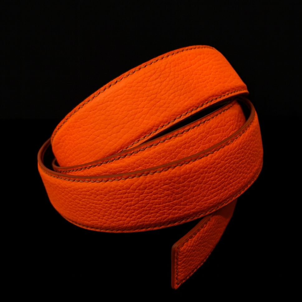 ORANGE CALF LEATHER BELT