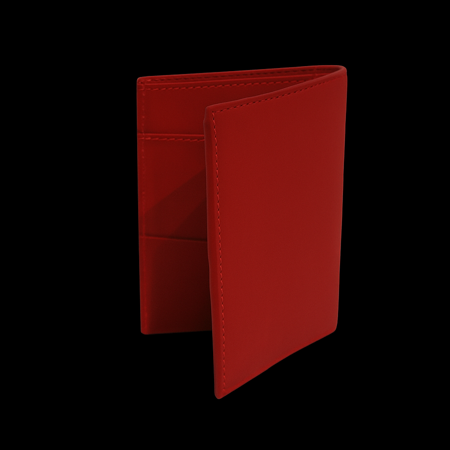 RED CALF LEATHER PASSPORT HOLDER
