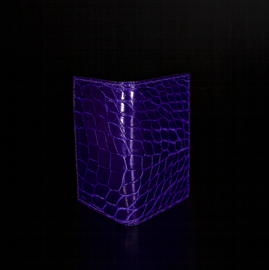 PURPLE CROCODILE LEATHER CARD HOLDER