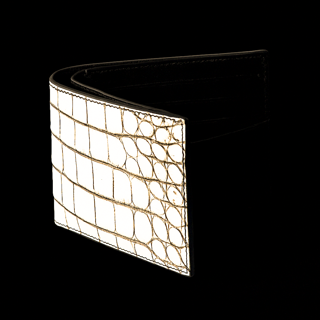 WHITE CROCODILE LEATHER WALLET