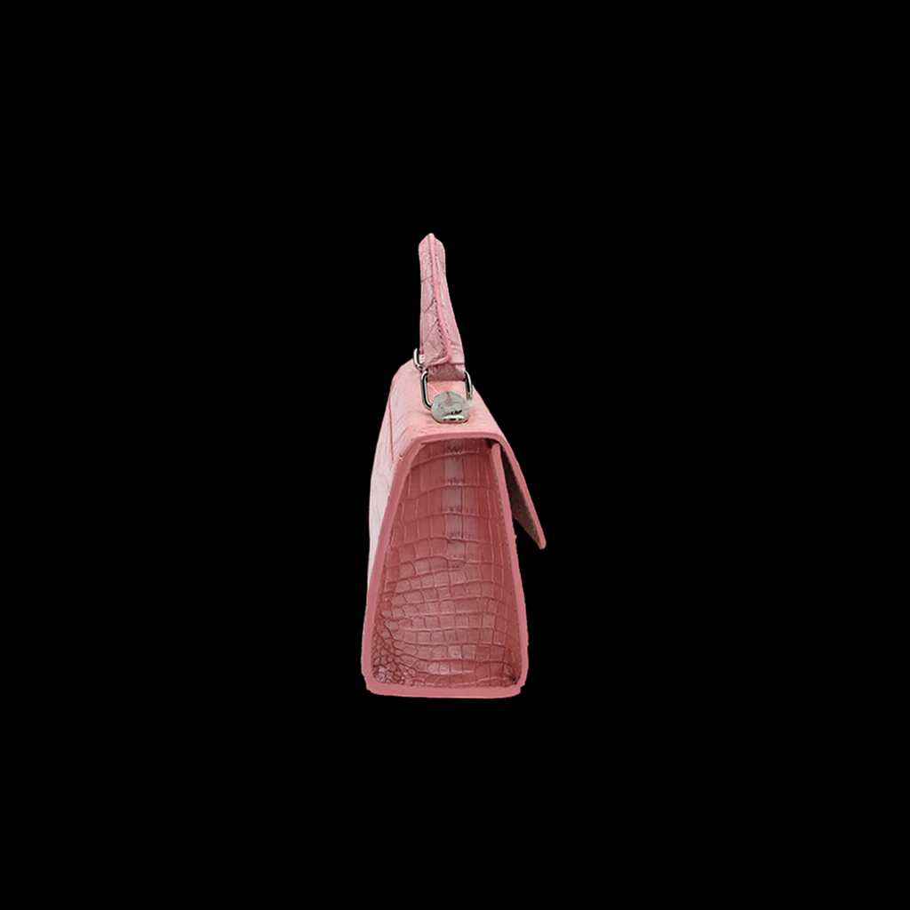 PINK HANDMADE GENUINE CROCODILE BAG