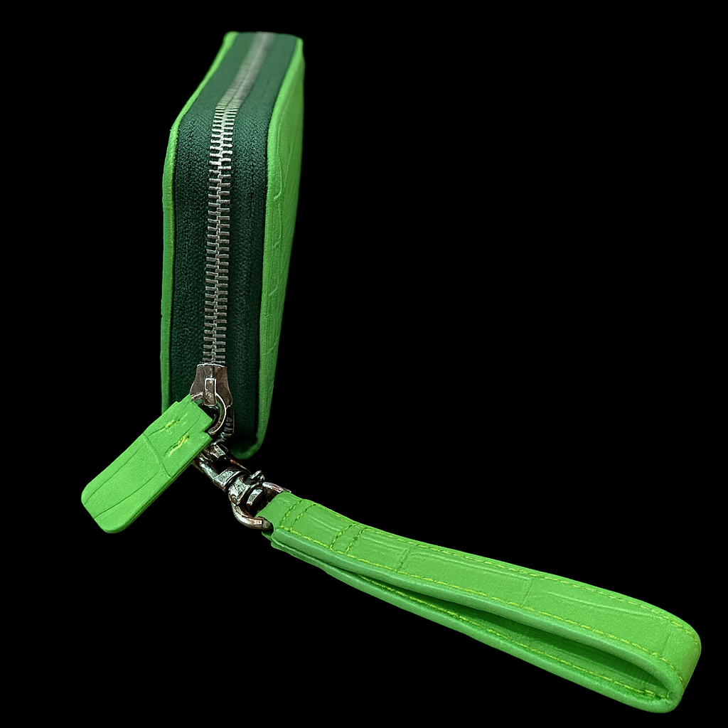 GREEN CROCODILE LEATHER LONG WALLET
