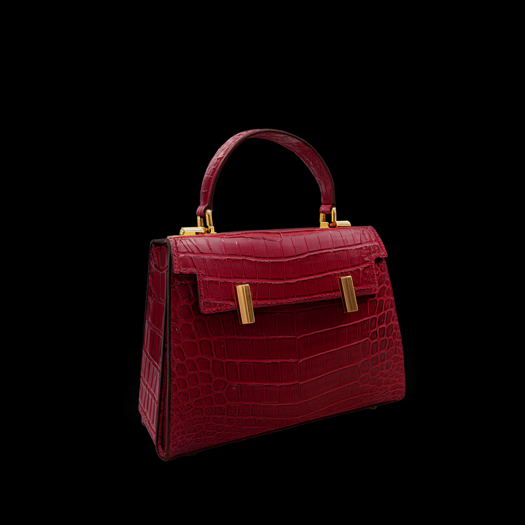 PINK HANDMADE GENUINE CROCODILE BAG