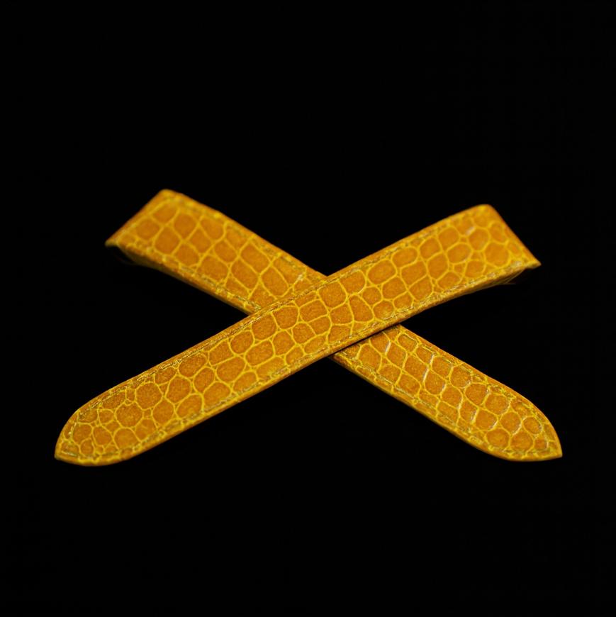 YELLOW CROCODILE LEATHER STRAP