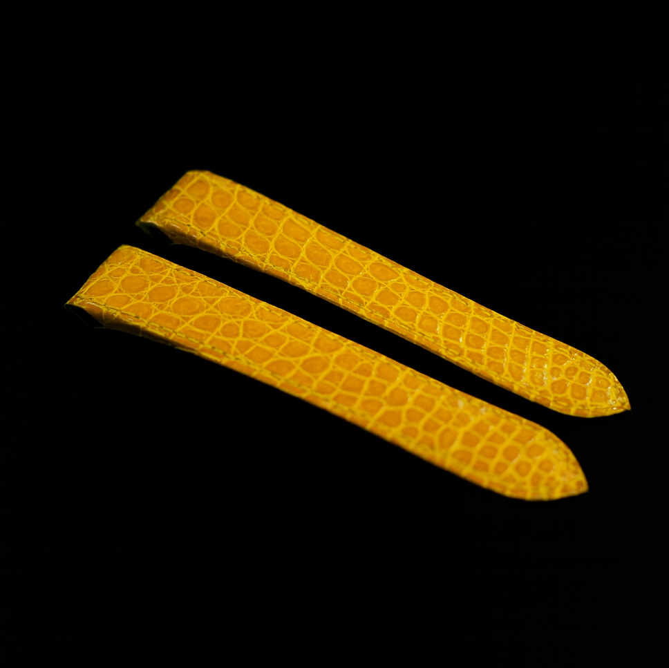 YELLOW CROCODILE LEATHER STRAP