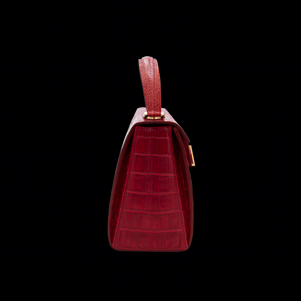 PINK HANDMADE GENUINE CROCODILE BAG