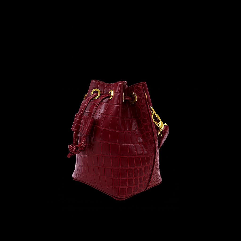 PINK HANDMADE GENUINE CROCODILE BAG