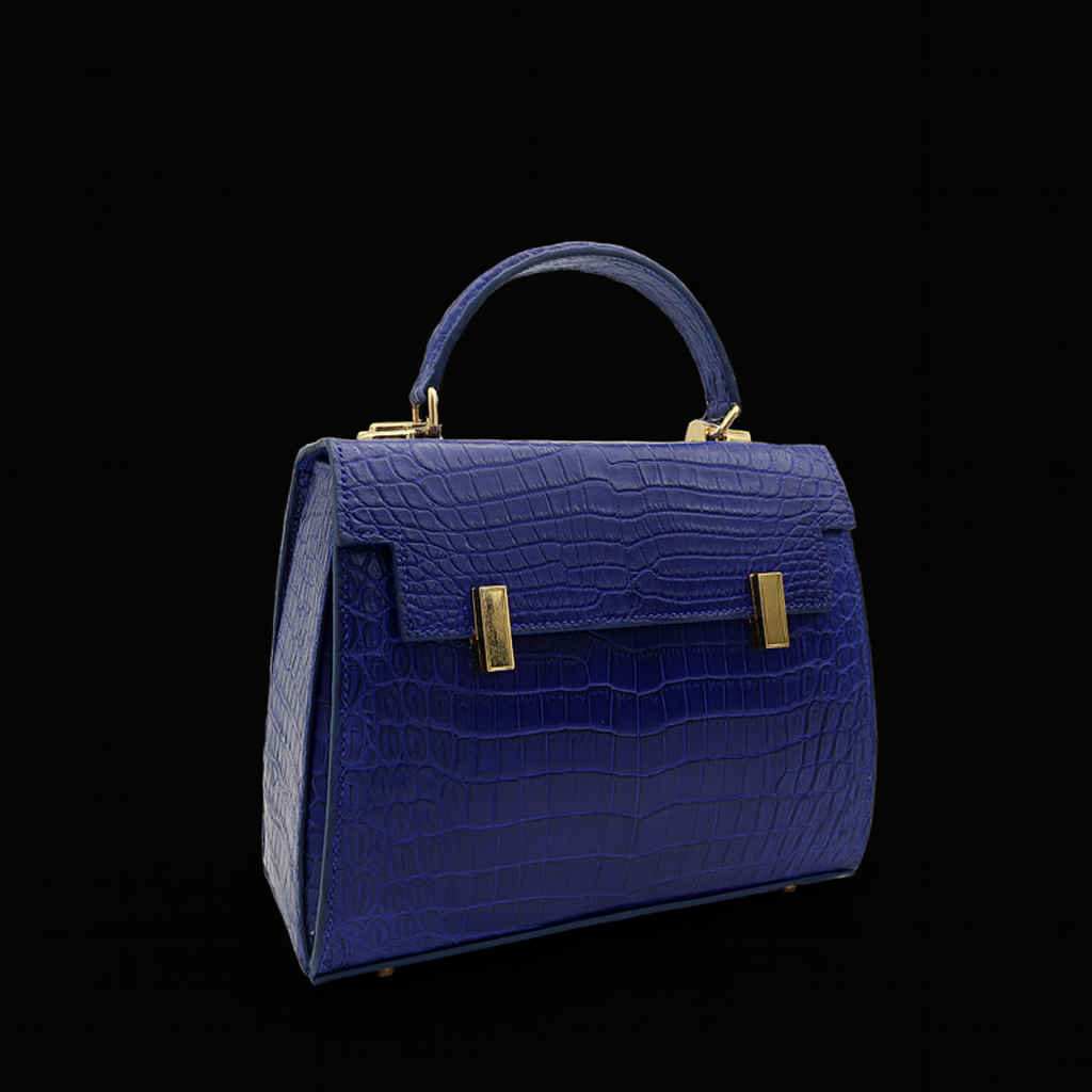 BLUE HANDMADE GENUINE CROCODILE BAG