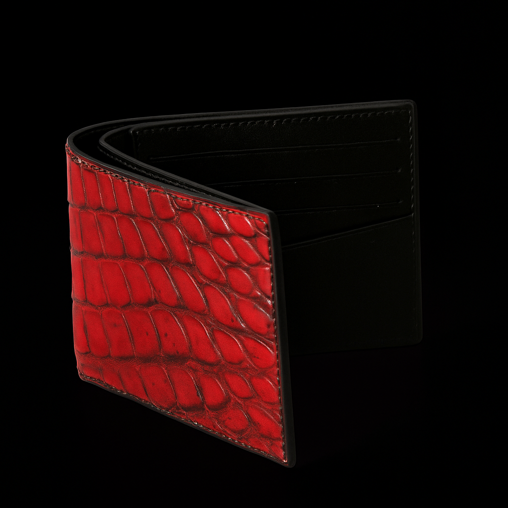 RED CROCODILE LEATHER WALLET