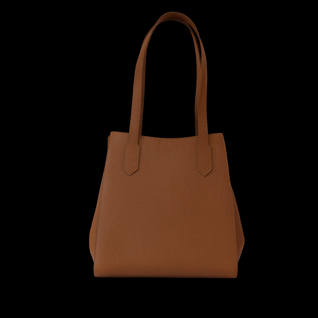 BROWN CALF LEATHER HANDBAG