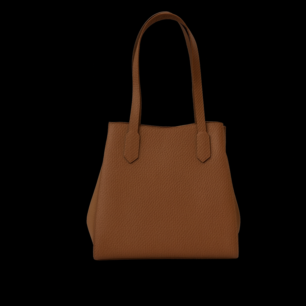 BROWN CALF LEATHER HANDBAG