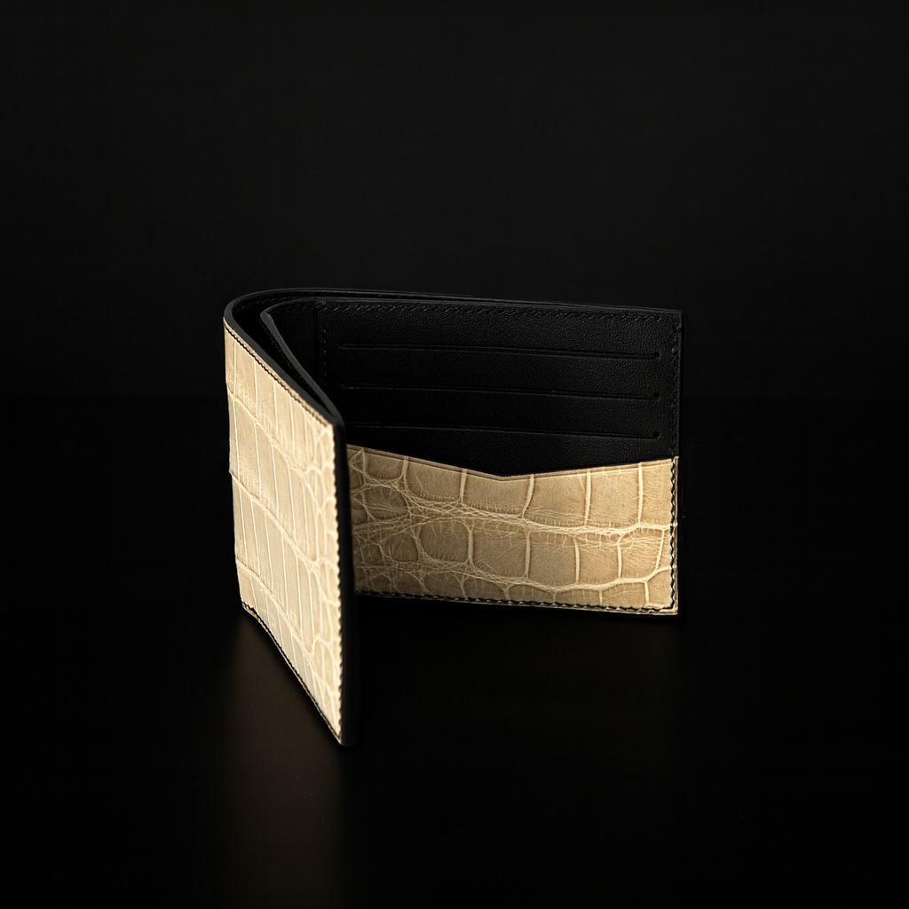 Beige Crocodile leather wallet